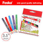 Foska 3.5'' 12 Colors Wooden Hexagonal Color Pencil Set