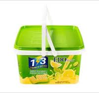 3l Square Plastic IML Biscuit Container With Double Handles