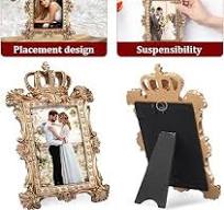 Amazon.com - ULTNICE Vintage Golden Crown Resin Photo Frame ...