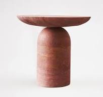 Red Travertine Side Table JA009-A