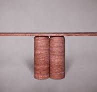 Bullet Leg Red Travertine Console Table - 60” x 11.8” x 30 / Red Travertine / Honed (Matte Sealing)