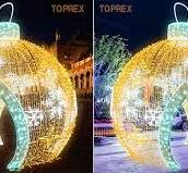 Outdoor Decoration 3D Large Ball Across Street Motif Lights ...