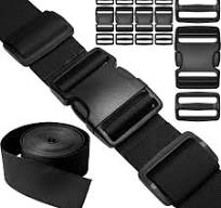 HISUNTEC 2 inch Straps Buckles Set: Nylon Webbing Strap 6 yard, Side Release Plastic Buckle 5 pack, Tri-glide Slide Clip 10 pcs, Heavy Duty Quick Snap ...
