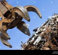 Crane grabber loading metal scrap Stock Photo - Alamy