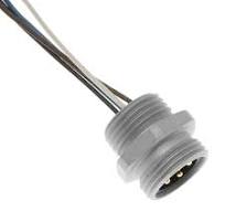 MIN Size I, Receptacle, 4 Pole, Male Straight, 0.6m, 16awg, European, 10A, .5-NPT, Front Mount, Aluminum Clear Anodized