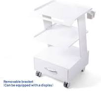 Dental Mobile K2 Mouth Sweeping Trolley Rolling Cart Three Layer With Socket