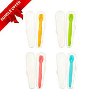 Innobaby Silicone Baby Spoon 4-Pack Gift Set with Travel Cases