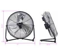 Bolton Tools ETL 4650cfm 20'' High Velocity 3-Speeds Industrial Metal Floor  Fan