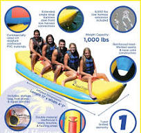 Island Hopper Heavy Recreational 5 Passenger Banana Boat, Yellow,  Inflatable Water Sports Equipment, 18ft