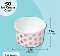 50-Pack Paper Ice Cream Cups for Frozen Yogurt, Sundae Bar, Parfaits,  Treats, Diners, Restaurants, Bakeries, Disposable Dessert Bowls with Rose  Gold ...