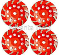 4PK 7” Spiral Turbo Grinding Cup Wheel - 25/30 Grit Diamond - 12seg  7/8"-5/8" | eBay