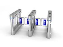Tubular 304 Stainless Steel Cylindrical Shape Wide Opening Passage  Pedestrian Access Control System Swing Arm Turnstile Gate