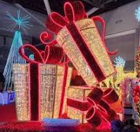 Commercial 3D LED Gift Box Large Outdoor Street Christmas Decorative Giant  Present Holiday Decoration Motif Lighted