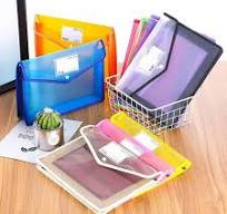 CMrtew Plastic File Folder Poly Pockets Envelope Expanding File Wallet  A4/Letter Size,Large Document Folder with Button Closure,Waterproof  Translucent ...