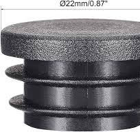 uxcell 0.87" Round Black PE Tubing End Cap Steel Furniture Pipe Tube Cover  Insert 50 Pcs
