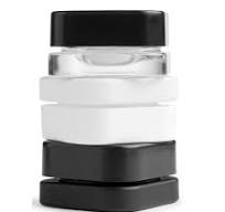 Qube 9mL Square Glass Concentrate Jar - Clear, Opaque Black ...