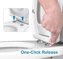 Hibbent Premium Elongated Toilet Seat with Cover(Oval) Quiet Close,  One-Click to Quick Release, Easy Installation Never Loosen Hinge, Slow  Close ...