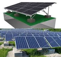 Solar panel ballasted ground mount system - W type