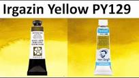 Irgazin Yellow PY129 Watercolor Comparison - Daniel Smith Rich Green Gold,  VanGogh Azo Green Yellow