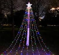 Hot Sale Round Ball Shaped Decorative Hanging String Light Pendant Star  Christmas Tree Decoration Led Hanging Lights