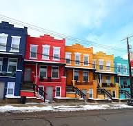 Colorful houses on Dawson Street in Oakland