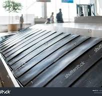 Rotating Black Rubber Airport Baggage Claim