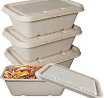 (300 Pack) EcoQuality 24oz Disposable Bowls with Fiber Lids - Rectangular  Compostable Sugarcane Fiber Biodegradable Paper Bowls Eco-Friendly Take Out  ...