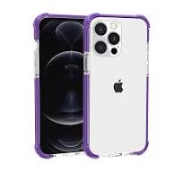 Hybrid Case Compatible with Apple iPhone XR Slim Hybrid Transparent Rubber  Gummy Gel Hard PC Silicone TPU Color Bumper Frame Cover [ Clear / Purple ]