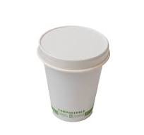90mm Compostable Paper Lid for 10/24oz Hot Cup - Eco-Packaging