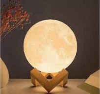 1pc LED 3D Moon Lamp, Moon-Shaped Night Light With Stand, Decorative  Ambient Table Light For Kids Friends Lover Birthday Christmas Gifts