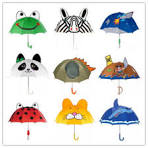 Kids Girls Boy Novelty Cartoon 3D Pop-up Ear Dome Hook Umbrella Rain Brolly  Gift in Stock
