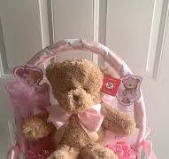 Baby Girl Pink Teddy Bear One Tier Diaper Cake - Cute Teddy ...