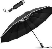 Automatic Inverted Folding Travel Umbrella With Reflective Stripe Reverse  Led Light Umbrella Three Folding 10 Ribs Windproof Umbrellas,Inverted ...