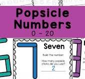 Popsicle Stick Numbers Printable - Learning Numbers 0 - 20 ...