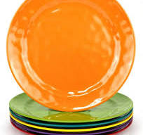 KX-WARE Melamine Plates set -10inch 6pcs 100% Melamine Dinner Plates for  Everyday Use, Break-resistant and Lightweight, MultiColor