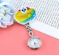 Chic Rainbow Cartoon Nurse Watch - Quartz Movement, Alloy Case, Clip-* for  Students & Professionals