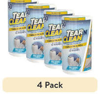 (4 pack) Tear-N-Clean Reusable Multi-Purpose Microfiber Cleaning Towels on  a Roll, 50 Count, White