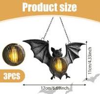 Amazon.com: Bat Lights 3 Pcs Halloween Lantern Easy Hanging ...