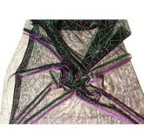 1 Yard - Halloween Metallic Spider Web Purple & Green Polyester Mesh Fabric  (Great for a Costume, Party Table Decoration, Sewing, Craft Projects, & ...