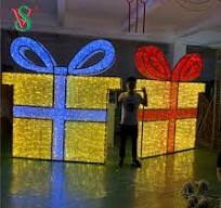 Christmas Outdoor Decoration Light 3D Gift Box Motif Light
