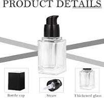 Amazon.com: 2Pcs 15ml/0.5oz Transparent Glass Square Liquid ...