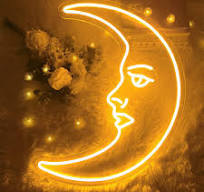 Moon Face Neon Sign Wall Decor, 3D Aesthetic Art Moon LED ...