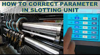 CARTON SLOTTER CORRECTING OPERATION FLEXO PRINTER CORRUGATED BOX PACKAGING  CASE MACHINE ADJUSTMENT