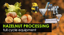 Equipment for hazelnut processing. From harvesting to sorting kernel.  Processing line