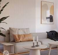 Snow White Color Matte Acoustic Slat Wall Panels | Original Slatpanel®