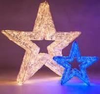 Wintergreen Lighting® LED Five Point Dimensional Star, Blue Lights