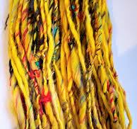 Bright Yellow Single Ply Hand Spun Art Yarn: Bulky Merino ...
