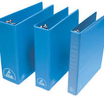 ESD Binders:. 3 Rings, 2" Spine, Blue, Static Dissipative, AR-SDB-2