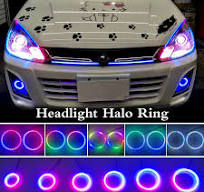 4PCS 60mm-120mm LED Headlight Halo Rings Color Chasing Flow Kit For Car &  Truck