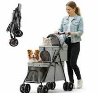 Pet Gear NO-Zip Stroller, Push Button Zipperless Dual Entry, for Single or  Multiple Dogs/Cats, Pet Can Easily Walk in/Out, No Need to Lift Pet